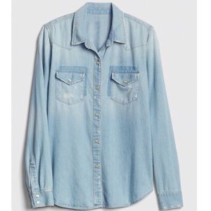 NWT GAP Denim Distressed Top